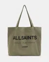Shop Allsaints Underground Logo Printed Tote Bag In Nori Green/black