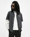 Allsaints Underground Logo Relaxed Fit Shirt In Jackson Blue