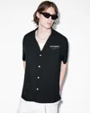 Allsaints Underground Logo Relaxed Fit Shirt In Jet Black/ecru