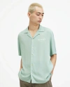 Allsaints Underground Logo Relaxed Fit Shirt In Teal Green