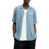 Allsaints Underground Logo Short Sleeve Camp Shirt In Sur Blue
