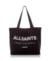 Allsaints Cotton Underground Tote Bag In Black/ Charcoal