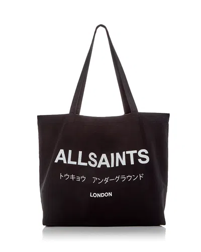 Allsaints Underground Logo Tote In Brown