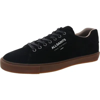 Allsaints Underground Mens Logo Manmade Casual And Fashion Sneakers In Black