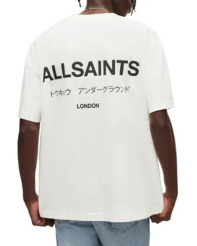 Allsaints Underground Organic Cotton Logo Graphic Tee In White