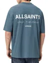 Allsaints Underground Organic Cotton Logo Graphic Tee In Blue