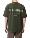 Allsaints Underground Organic Cotton Logo Graphic Tee In Kombu Green
