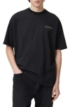 Allsaints Underground Oversize Graphic T-shirt In Black/leopard