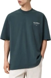Allsaints Underground Oversize Graphic T-shirt In Blue