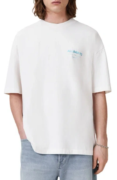 Allsaints Underground Oversize Graphic T-shirt In White