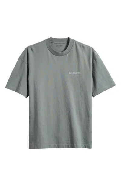 Allsaints Underground Oversize Graphic T-shirt In Blue