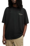 Allsaints Underground Oversize Organic Cotton Graphic T-shirt In Leopard/ Black