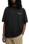 Allsaints Underground Graphic-print Cotton T-shirt In Jet Black