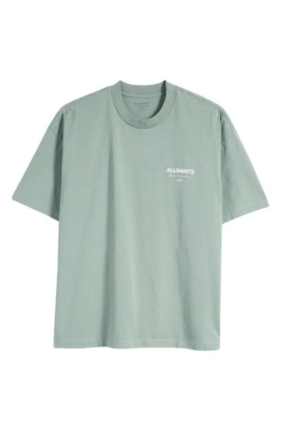 Allsaints Underground Oversize Organic Cotton Graphic T-shirt In Shamrock Green