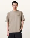 Allsaints Underground Oversized Crew Neck T-shirt In Brown