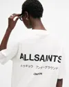 Allsaints Underground Oversized T-shirt With Back Logo In White In Ashen White