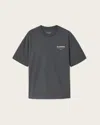 Allsaints Underground Oversized Crew Neck T-shirt In Gray