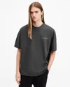 Allsaints Underground Oversized Crew Neck T-shirt In Grvstone Grey Marl