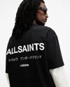 Allsaints Underground Oversized Crew Neck T-shirt In Jet Black