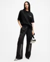 Allsaints Underground Oversized Crew Neck T-shirt In Jet Black