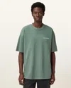 Allsaints Underground Oversized Crew Neck T-shirt In Smokey Green