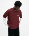 Allsaints Underground Oversized Crew Neck T-shirt In Winehouse Red