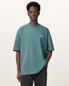 Allsaints Underground Oversize Graphic T-shirt In Eris Blue