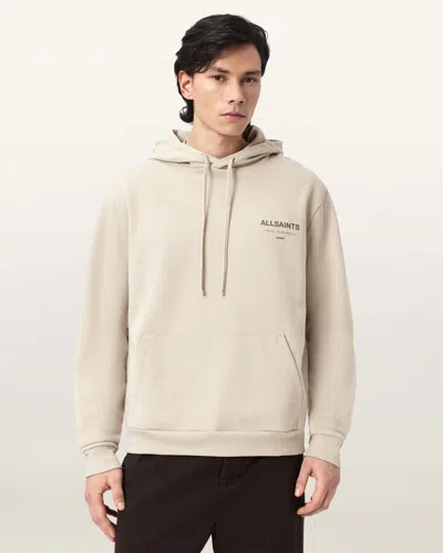 Allsaints Underground Pullover Logo Hoodie In Neutral