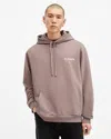 Allsaints Underground Pullover Logo Hoodie In Brown