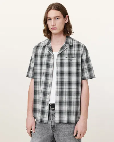 ALLSAINTS UNDERGROUND RELAXED CHECK LOGO SHIRT