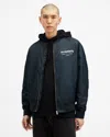 Allsaints Underground Relaxed Fit Bomber Jacket In Petrol Blue