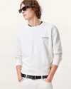 Allsaints Underground Relaxed Fit Crew Neck Sweatshirt In Ashen White/snake