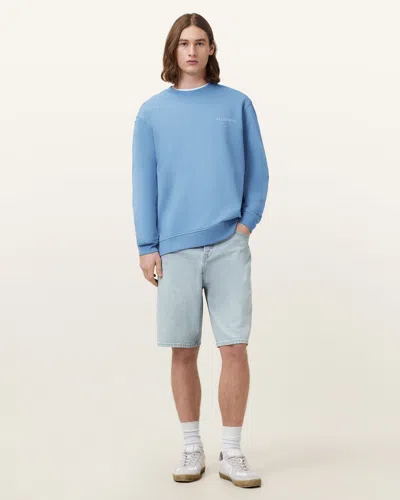 Allsaints Underground Relaxed Fit Crew Neck Sweatshirt In Bondi Blue