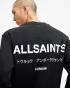 Allsaints Underground Relaxed Fit Crew Neck Sweatshirt In Jet Black