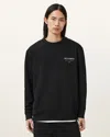 Allsaints Organic Cotton Underground Sweatshirt In Jet Black/blue