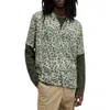 Allsaints Underground Short Sleeve Button Front Camp Shirt In Ash Khaki Green