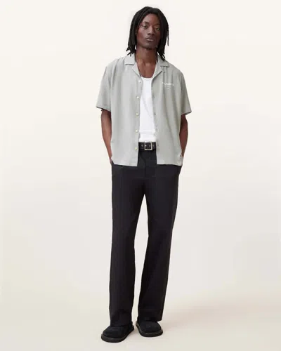 Allsaints Underground Relaxed Fit Logo Shirt In Whisper Grey