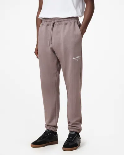 Allsaints Underground Relaxed Fit Logo Sweatpants In Brown