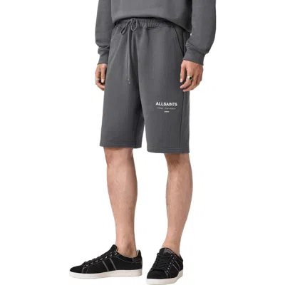 Allsaints Underground Relaxed Fit Organic Cotton Sweat Shorts In Gray