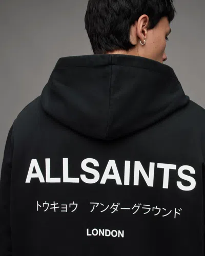 Allsaints Underground Relaxed Fit Pullover Hoodie In Brown
