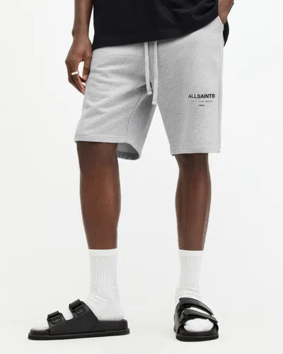 Allsaints Underground Relaxed Fit Sweat Shorts In Grey Marl