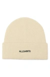 Allsaints Underground Rib Beanie In Yellow