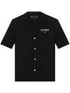 Allsaints Underground Logo Short Sleeve Camp Shirt In Black