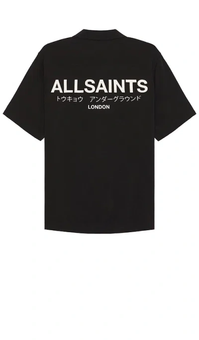 Allsaints Underground Short Sleeve Shirt In Black