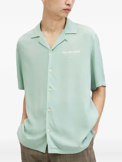 Allsaints Underground Short-sleeve Shirt In Green