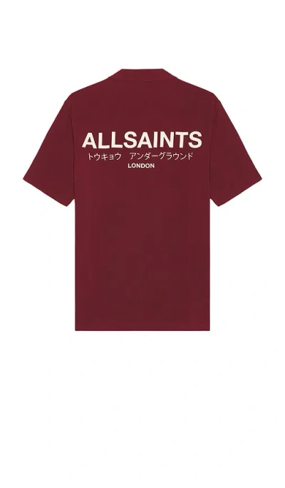Allsaints Underground Short Sleeve Shirt In Mars Red