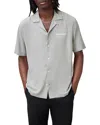 Allsaints Short-sleeve Underground Shirt In Whisper Grey