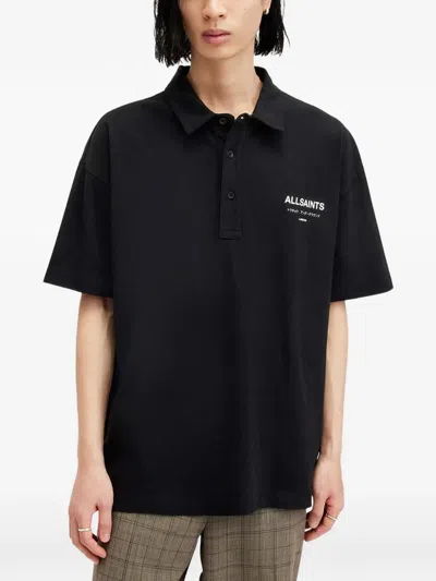Allsaints Underground Short-sleeved Polo Shirt In Multi