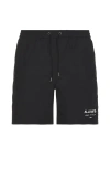 Allsaints Mens Jet Black Underground Logo-print Recycled-polyamide Swim Shorts Xl