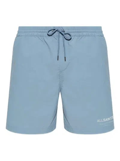 Allsaints Underground Swim Shorts In Blue